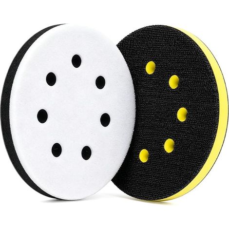2Pièces Tampon D'Interface En Mousse 5 Pouces, Coussin Amortisseur En Éponge Souple Pour Ponceuse Orbitale - 8 Trous Accrochage Et Bouclage 12,7cm (1/5)