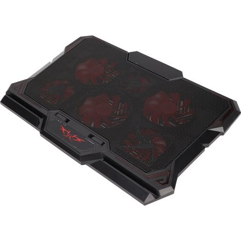 Refroidisseur pour ordinateur portable ultra-mince, alimenté par USB, avec 6 ventilateurs silencieux et écran LED, pour ordinateurs portables de 12 à 17,3 pouces. (1/5)