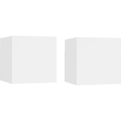 Tables de chevet suspendu 2 pcs Blanc 30,5x30x30 (1/5)
