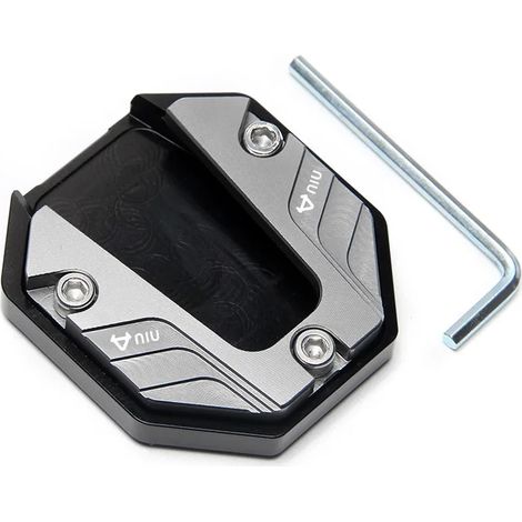 (Argent) Extension de béquille latérale en alliage d'aluminium pour moto, accessoire de stationnement maxpower (1/4)
