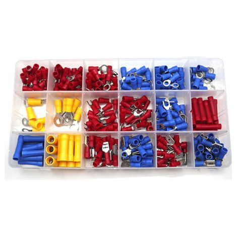 300PCS Ensemble d'assortiment de connecteurs à sertir électriques Anneau étanche Cosses isolées bout à bout,DUBUNS