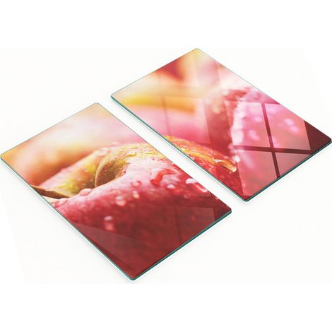 Taglieri da cucina in vetro con grafica di mele rosse, 2x30x52 cm (1/5)