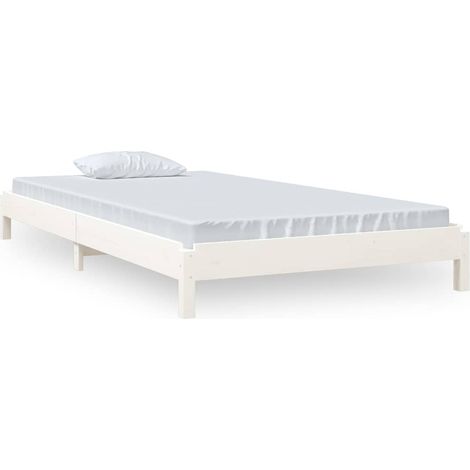 Maison Exclusive - Cama apilable de madera pino maciza blanca 100 (1/5)
