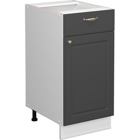 Küchenunterschrank Fame-Line, Anthrazit-Gold, 40 cm ohne Arbeitsplatte, Vicco