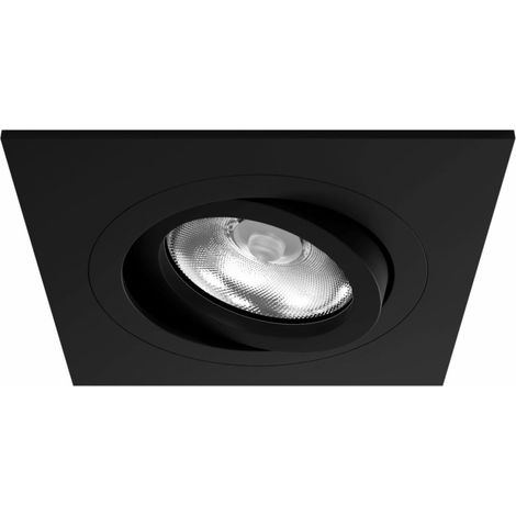 Zio Recessed Faretto Led da incasso 50mm GU10 Nero opaco, orientabile 45° basculante e 360° rotante, IP20 per soffitti - Beneito & Faure
