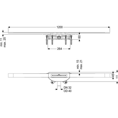 KESSEL 45304.12 Caniveau de douche Linearis Infinity 60