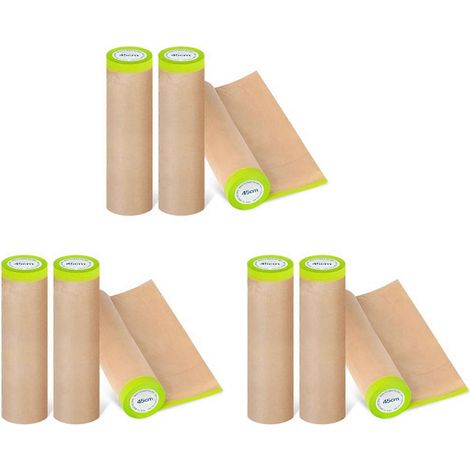 Vorgeklebtes Abdeckpapier für Malerarbeiten, 18 Zoll x 50 Fuß, Abdeckpapier für Maler zur Anbringung mit Abdeckband und Abdeckplanen, (9 Rollen) (1/5)