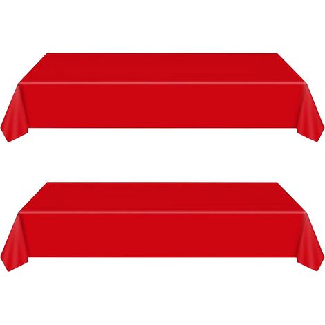 2Pcs Nappe en Papier Rouge Jetables,Grand 137  274cm Nappe Rectangulaire Imperméables,Nappes Plastique Couverture de Table pour Anniversaire Enfants Adultes,Fêtes,Mariages,Pique-niques,Halloween,Noël (1/5)