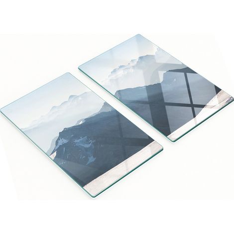 Tablas decorativas de vidrio para servir aperitivos, diseño de pico de montaña, 2x30x52 cm. (1/5)