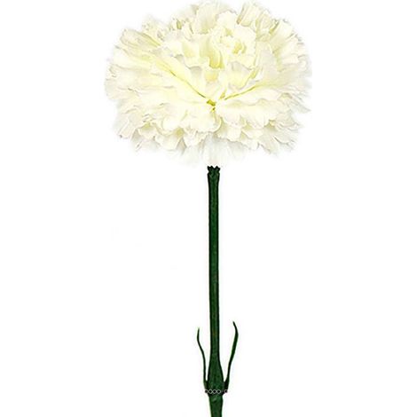 Oeillet artificiel H 55 cm superbe tête tissu D 8,50 cm Crème - couleur: Crème (1/3)