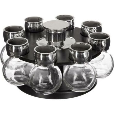 ALLIANDISSupport rotatif pour 8 pots à épices, support pour pots à épices, accessoires de cuisine (1/5)