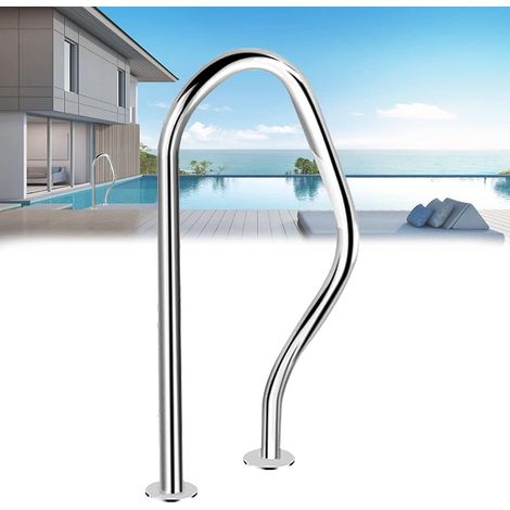 1 Rampe de piscine, Acier inoxydable 304, Base montage rapide, Accessoires inclus, Pour parc aquatique (1/5)