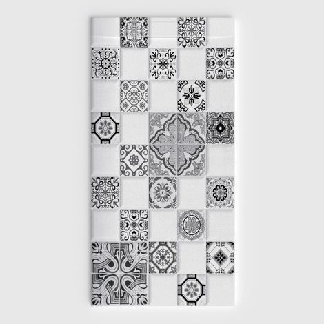 VAROBATH - Receveur de douche 3D Plaster 100x140 - Modèle Lumira effet hydraulique (1/5)