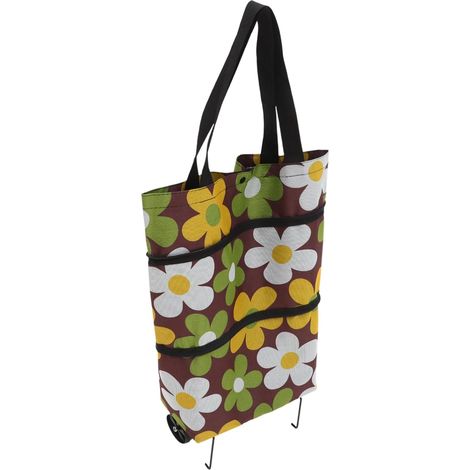 Paquet à roulettes Grand Paquet De Courses 30l en Tissu Oxford Léger Pliable Chariot à roulettes pour Courses Réutilisable pour Épicerie Maison Extérieur (1/5)