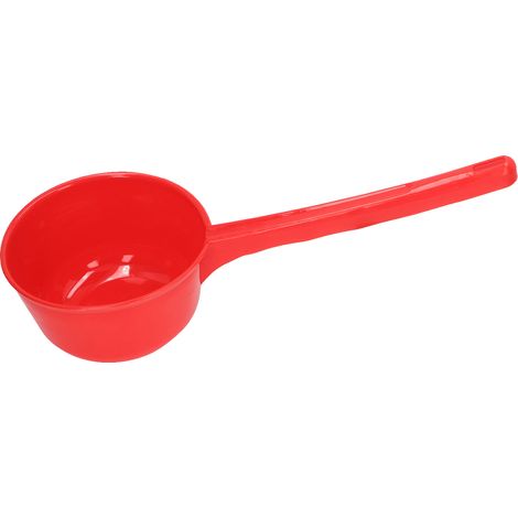 1506-1 Louche agricole en plastique avec manche allongé, grand diamètre, convient pour l'arrosage des légumes et des cuisines, long manche en plastique, rouge. (1/5)