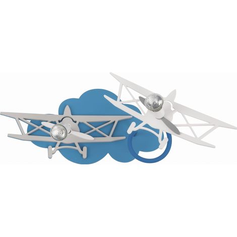 Plafonnier enfant Nowodvorski Plane II 2xGU10 bleu (1/2)