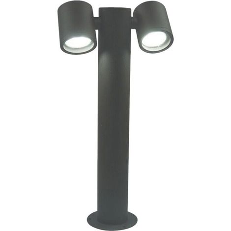 TrAdE Shop Traesio - Lampione Giardino Moderno Con Diffusori Orientabili Lampada Attaco Gu10 Ip44 539pb-b440 - Grigio (1/5)