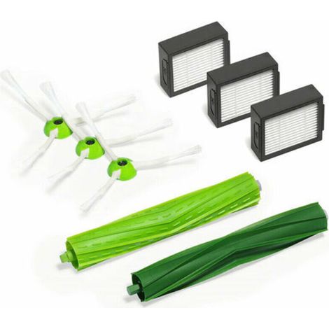 Accessoires pour aspirateur iRobot i7, i7+, E5 et E6 : kit de 8 brosses principales, filtres et brosses latérales.-AquaForge (1/4)
