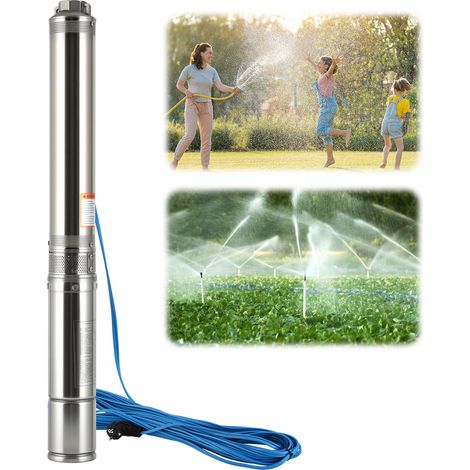 TolleTour Pompa sommersa per pozzi profondi 4 m3/h in acciaio inossidabile IP68 impermeabile 1,1 kW