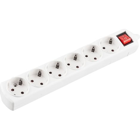 BASE BLANCA ONLEX T/T INTERRUPTOR SIN CABLE 6 TOMAS (1/2)