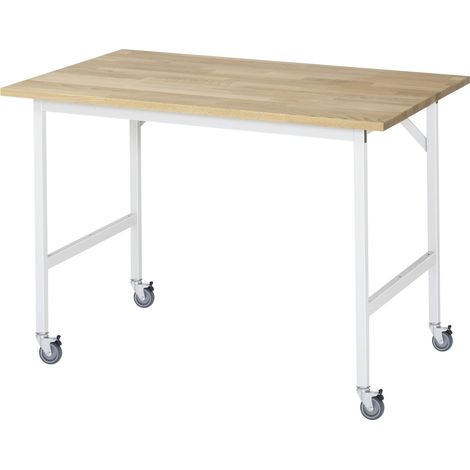 Rau Fahrbarer Arbeitstisch Jerry (4 LR), B1250xT800xH900mm, B-Platte-25mm (1/3)
