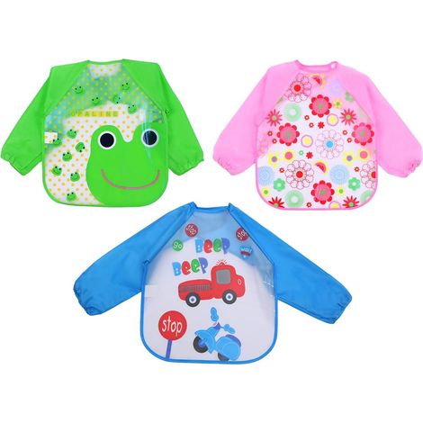 3 Pcs Tablier Cuisine Enfant de 3 à 8 Ans, ImperméAble Et Anti-Tâche Tablier Enfant Cuisine Doux et Doux pour la Peau Tablier Peinture Enfant pour Cuisiner, Peindre, Faire de L'artisanat (1/5)