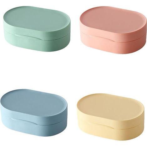 Boîte à savon de voyage avec couvercle, portable et étanche, idéale pour la douche à la maison ou le camping. (1/5)