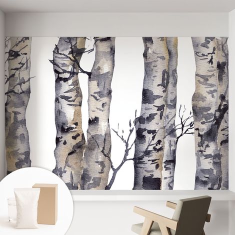 Tapete Tapete Vliestapete mit Kleber - Fototapete mit Motiv - Wandtapete modern - Wanddeko Eschenwald 152x104 cm (1/5)