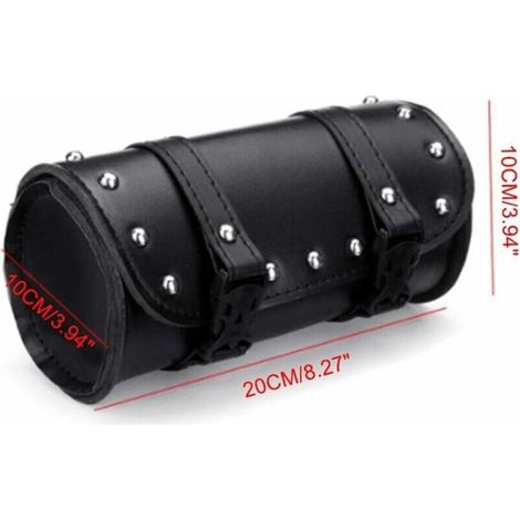 Universelle Motorradtasche aus schwarzem Leder – wasserdicht oder hitzebeständig (8,27 x 3,94 x 3,94 Zoll). (1/5)