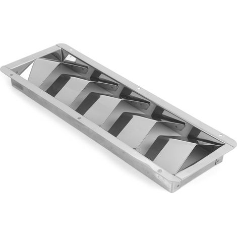 Grille d'aération rectangulaire à 5 fentes pour bateau, en acier inoxydable durable, avec accessoires de fixation. (1/5)