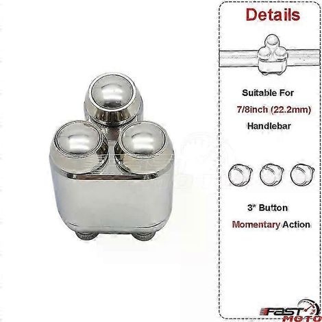 234 Buttons Motorcycle Switch 25mm 22mm Handle Bar Controller Switches Starter Horn Universal 1" Handlebar Switch Cafe Racer( 22mm chrome-a) (1/5)