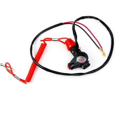 Accessoires pour motos, quads et buggies de plage : interrupteur d’arrêt d’urgence avec corde rouge interrupteur d’arrêt modifié pour pont élévateur de voiture de sport. (1/4)
