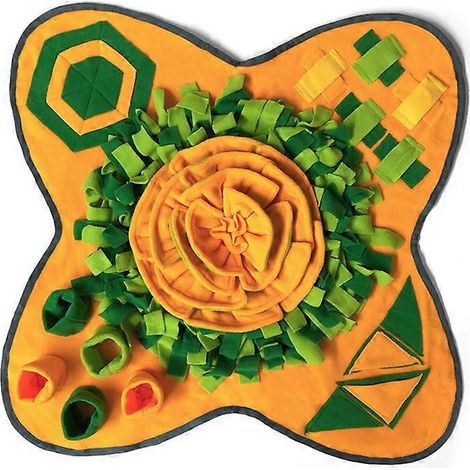 Tapis de fouille pour chien, jouet, couverture d'entraînement et d'alimentation pour chiens IE081 (71x71cm, orange et gris) (1/5)