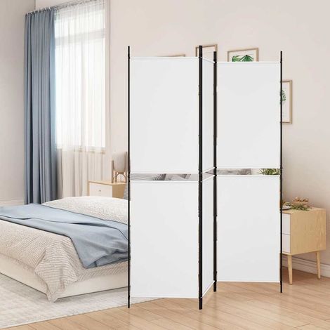 vidaXL Biombo divisor de 3 paneles de tela blanco 150x180 cm (1/5)