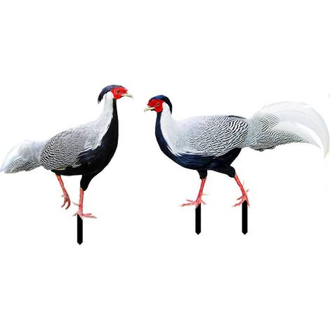 Coq décoratif pour jardin, piquets extérieurs ornements animaux poule, décoration de jardin originale - 4 pièces.