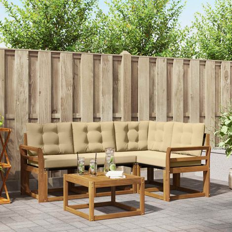 Ensemble de canapés d'extérieur 5 pcs Naturel et Beige (1/5)