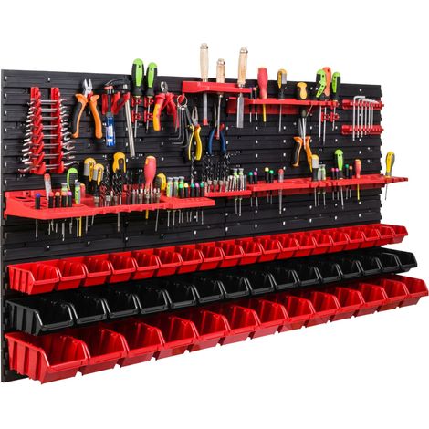Tablero de herramientas para taller de 156x78 cm + 47 cubetas (1/5)