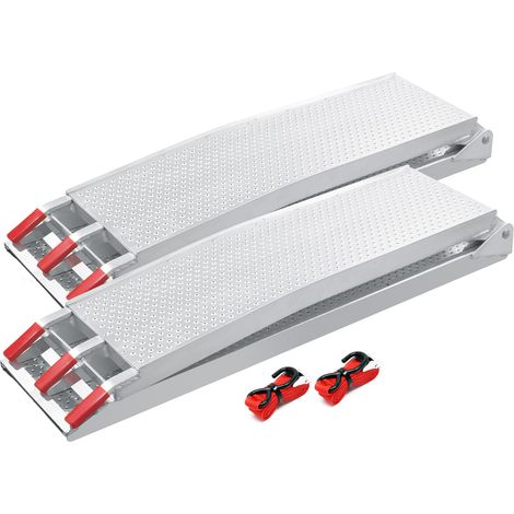 Wiltec 2x Auffahrrampe 215 cm 680 kg für Quad ATV Motorrad, Aluminium Auffahrschiene faltbar, Verladerampe rutschsicher (1/5)