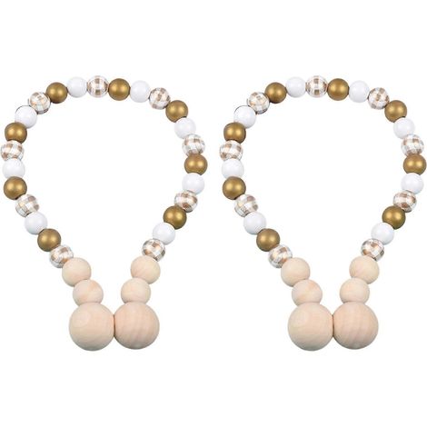 Embrasses de rideaux magnétiques en perles de bois, style moderne et épuré, embrasses décoratives pour rideaux, décoration intérieure (1/5)
