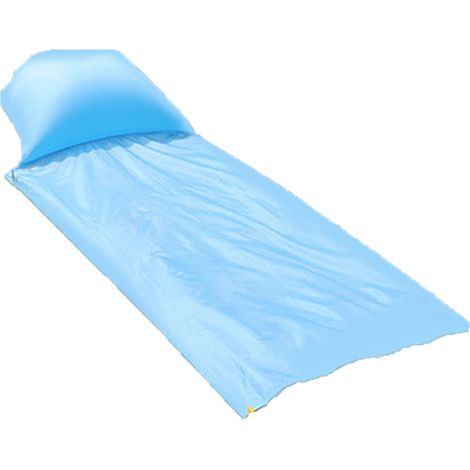 Tapis de pique-nique bleu ciel avec coussin gonflable imperméable, couverture de sol 85x210cm, piquets et sac de rangement inclus, usage extérieur pour une personne (1/5)