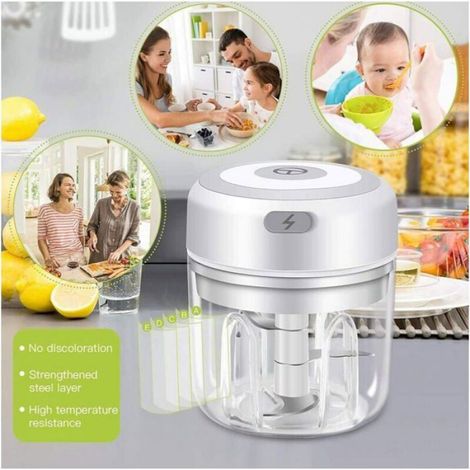 Mini mixeur, hachoir électrique, petit mixeur, presse-ail, hachoir à légumes, hachoir à oignons et à ail, hachoir multifonction pour (1/5)