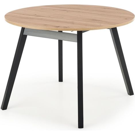 Mesa Houston 981, Roble Artisan + Negro, 73x0x0cm, Alargamiento, Aglomerado laminado, Madera