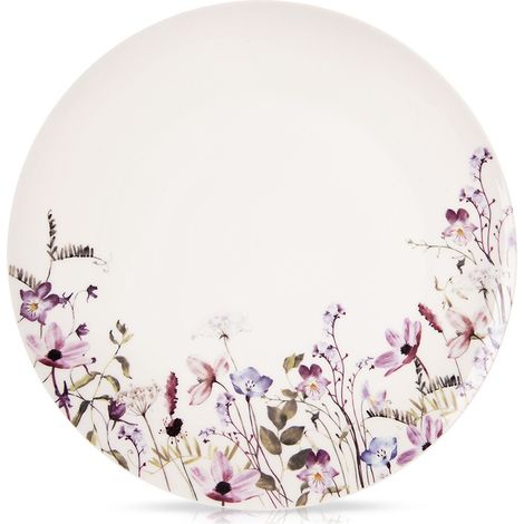 Piatto piano, porcellana, bianco, fiori, louka, 27 cm (1/5)