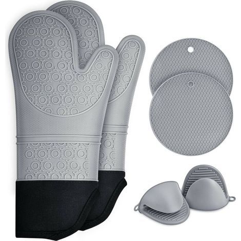 Maniques Cuisine, Gant Four Anti Chaleur Lot de 6 Résistant, À la Chaleur Jusqu'À 230°C (1/5)