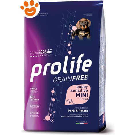 Prolife Dog Grainfree Sensitive Puppy Mini Maiale e Patate - Sacco 7 Kg -