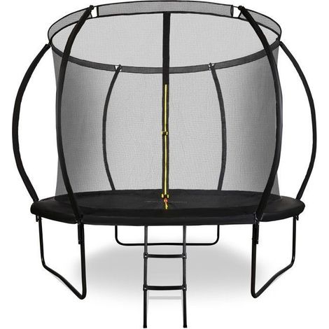 Trampolino Esterno da 3 anni fino a 100 Kg - HyperMotion - 305 cm 10FT - con Scala e Rete Zip - per la casa e il giardino