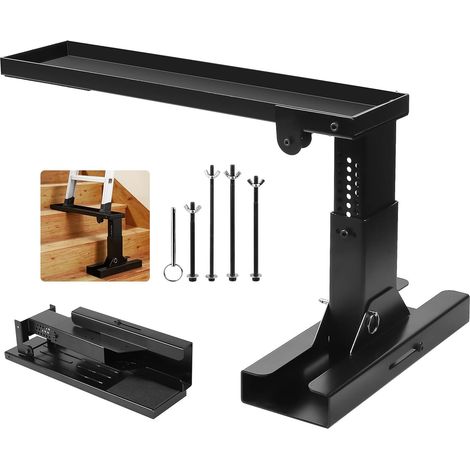Niveleur d'Échelle Acier 23,5-39 cm Pliable Charge Max 150kg Plateforme Escalier Antidérapante 54x13 cm, Extension d'Échelle pour Échelles Télescopiques (1/5)