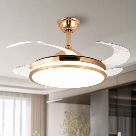 Ventilateur de plafond avec lumière LED, 108cm, moteur silencieux en cuivre, télécommande, variateur, 3 températures de couleur, idéal salon (1/5)