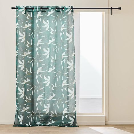 Voilage à Œillets 140 x 240 cm – Voile Sablé Imprimé Métallisé Elsa