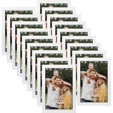 Bilderrahmen 18er Set 10x15cm Fotorahmen Collage Wand Weiß 10x15cm (1/5)